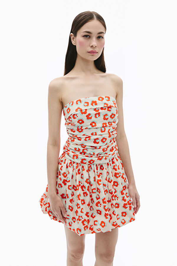 Colorful Patterned Short Women's Dress 3