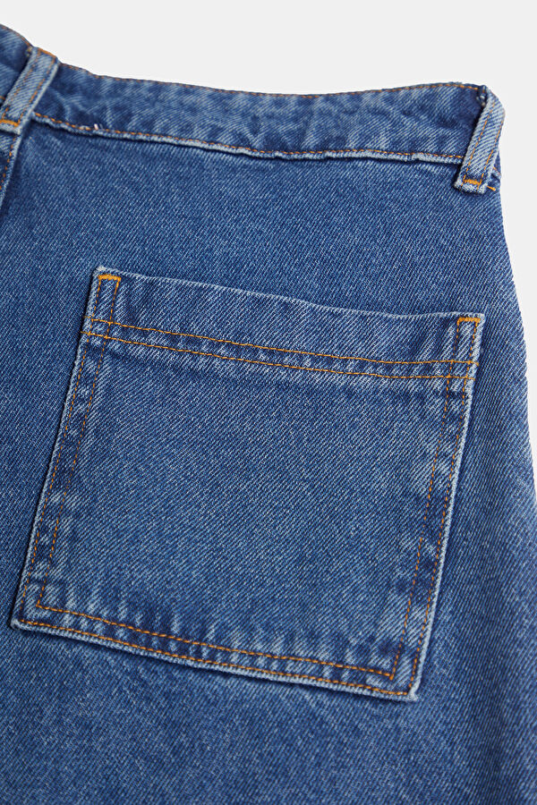 Blue Straight Leg Women's Trousers 4