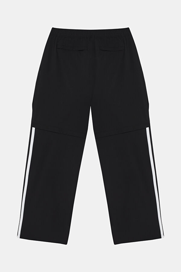 Oversize Siyah Bol Paça Spor Erkek Pantolon 2