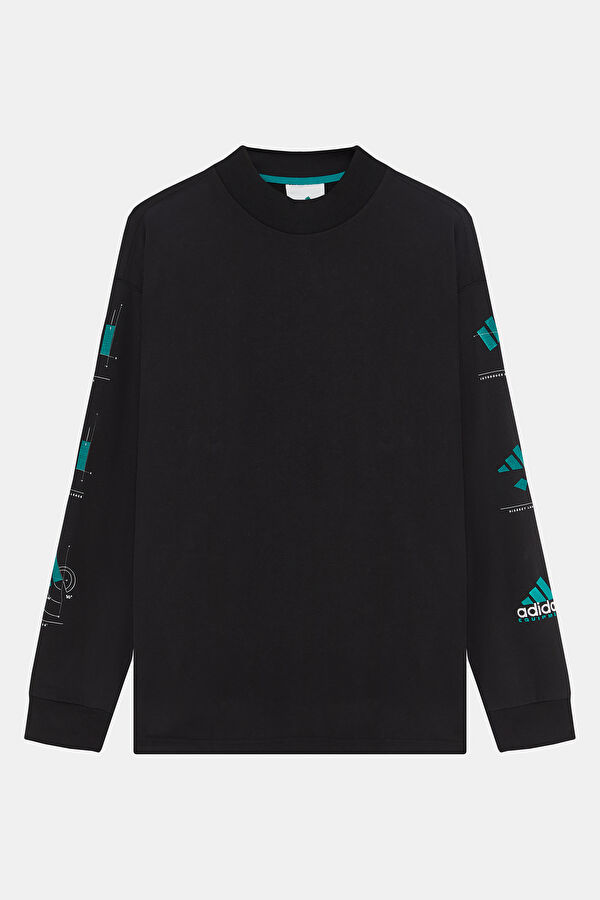 Oversize Siyah Bisiklet Yaka Erkek T-Shirt