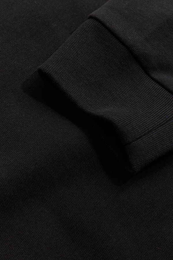 Oversize Siyah Bisiklet Yaka Erkek T-Shirt 4