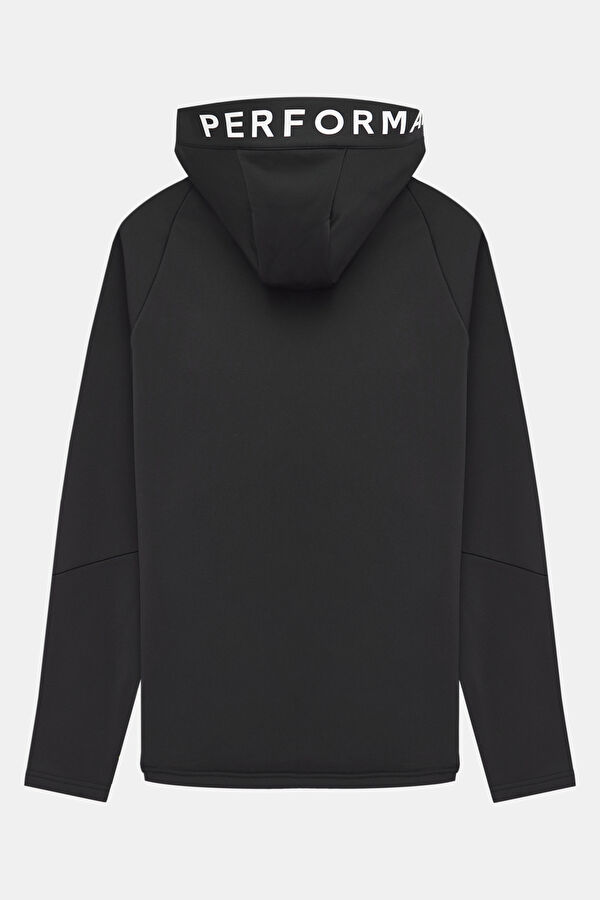 Siyah Relax Kalıp Kapuşonlu Erkek Sweatshirt 2
