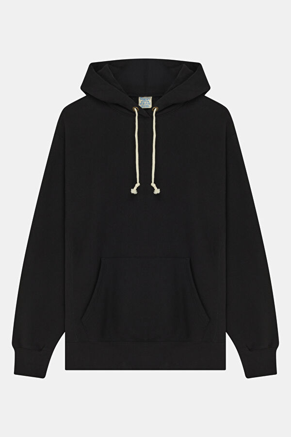 Siyah Relax Kalıp Kapuşonlu Erkek Sweatshirt