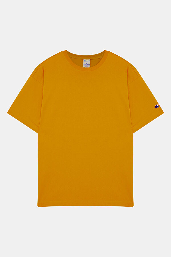 Oversize Hardal Bisiklet Yaka Erkek T-Shirt