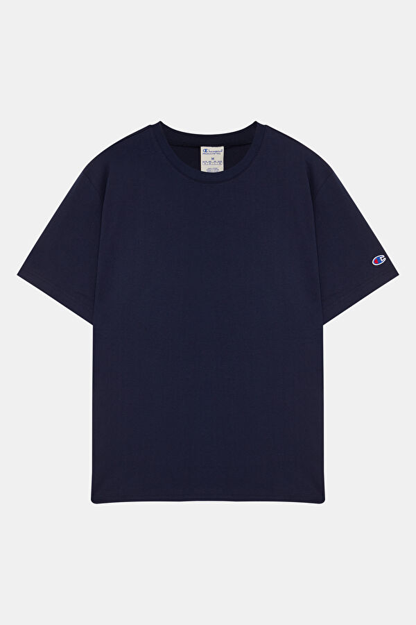 Oversize Lacivert Bisiklet Yaka T-Shirt