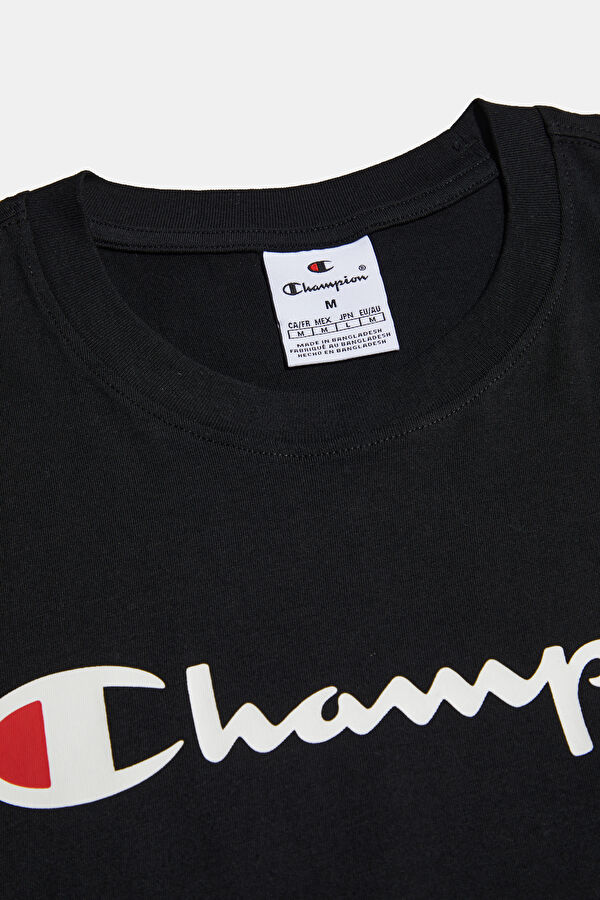 Relax Kalıp Siyah Bisiklet Yaka T-Shirt 3