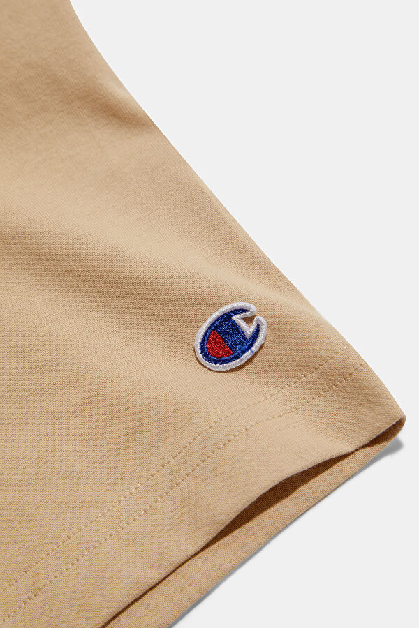 Oversize Bej Bisiklet Yaka Erkek T-Shirt 4