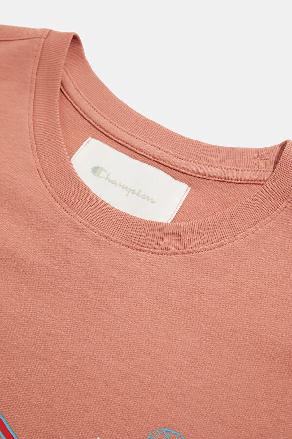 Oversize Pembe Bisiklet Yaka Erkek T-Shirt 3