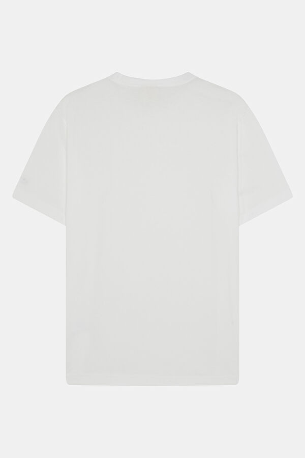 Oversize Beyaz Bisiklet Yaka Erkek T-Shirt 2