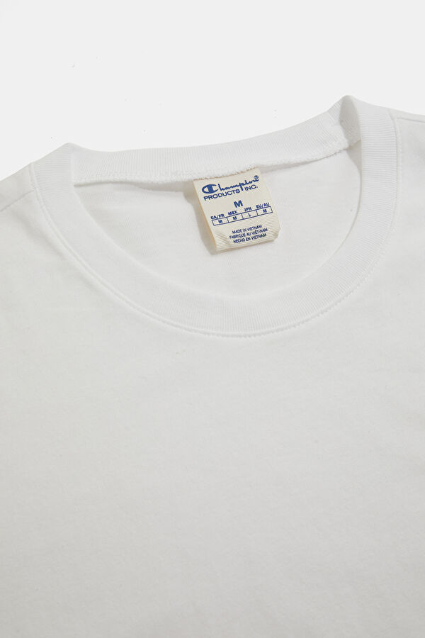 Oversize Beyaz Bisiklet Yaka Erkek T-Shirt 3