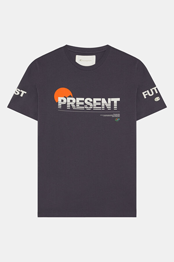 Oversize Antrasit Bisiklet Yaka Erkek T-Shirt 3