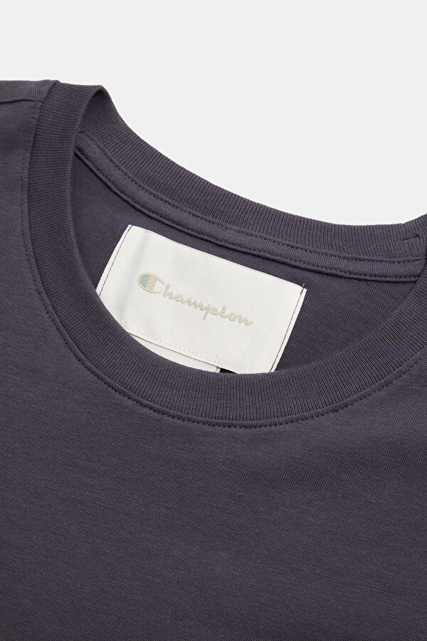 Oversize Antrasit Bisiklet Yaka Erkek T-Shirt 5