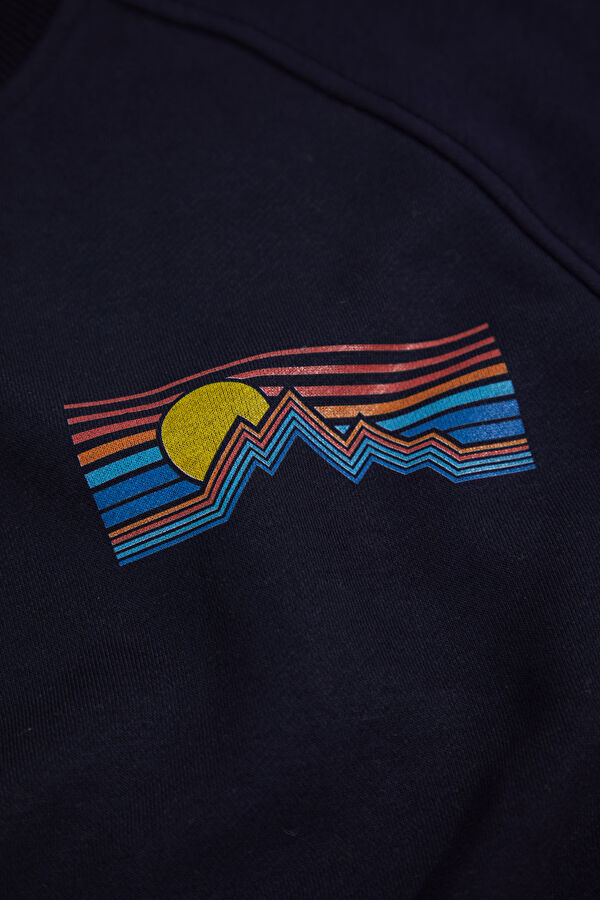 Lacivert Bisiklet Yaka Erkek Sweatshirt 4