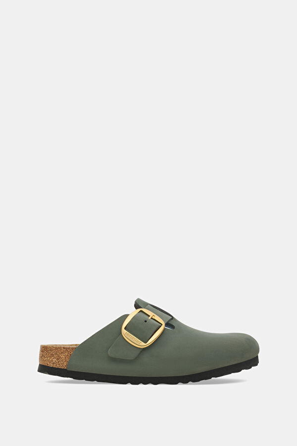 Boston Big Buckle Nubuck Khaki Women's Slippers