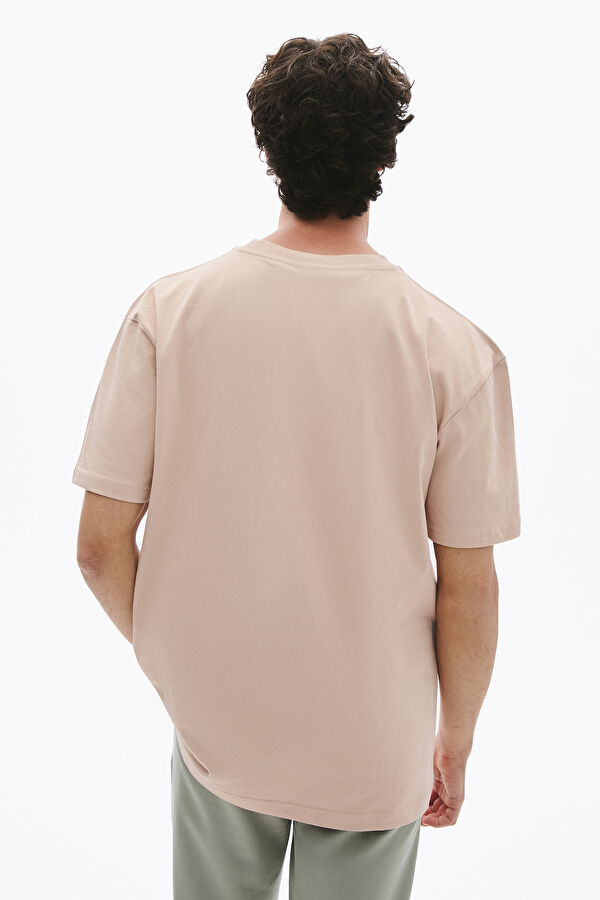 Beige Embroidered Men's T-Shirt 2