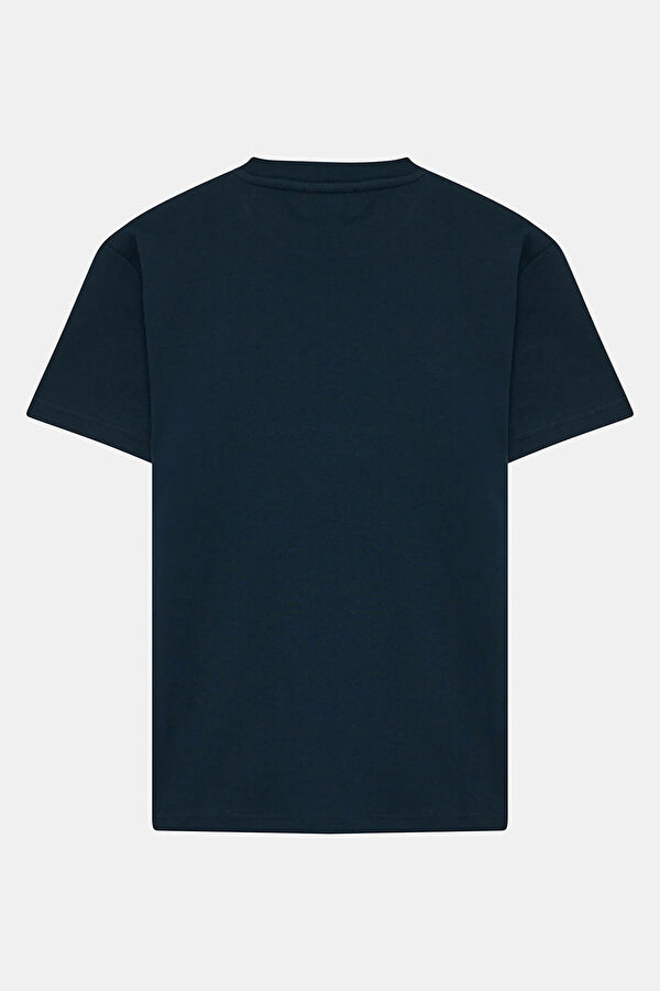 Navy Blue Embroidered Men's T-Shirt 5