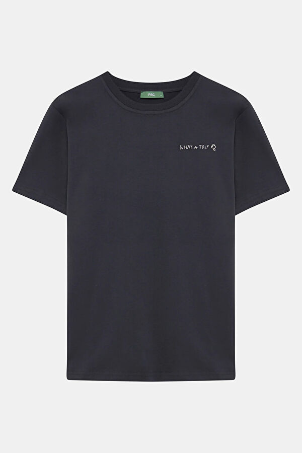Gri Nakışlı Erkek T-Shirt 4