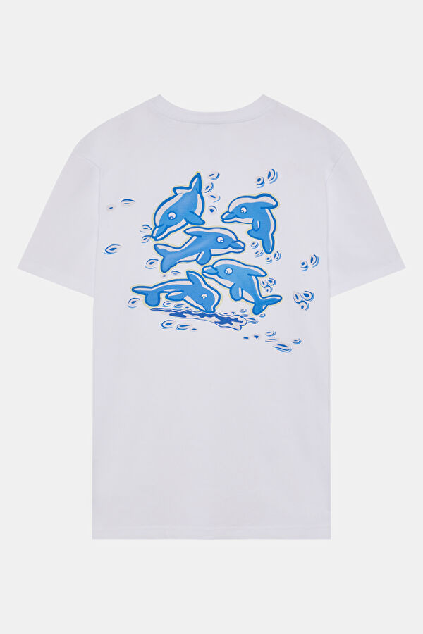 White Printed Men's T-Shirt 5