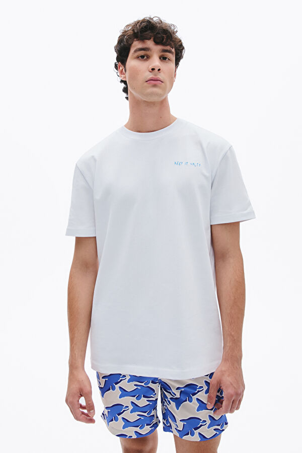 White Printed Men's T-Shirt