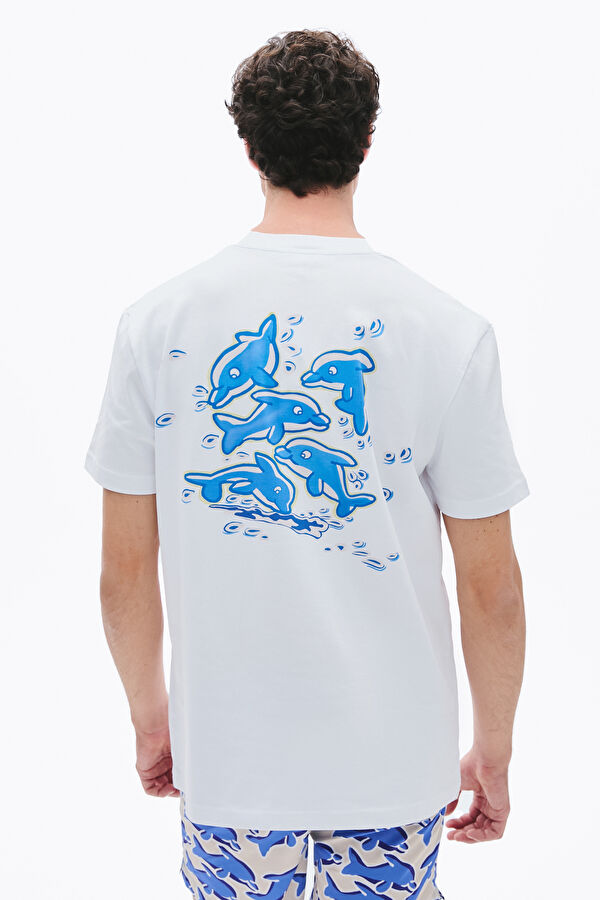 White Printed Men's T-Shirt 2