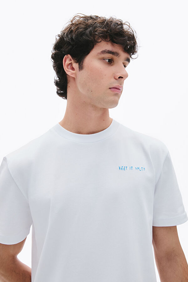 White Printed Men's T-Shirt 3