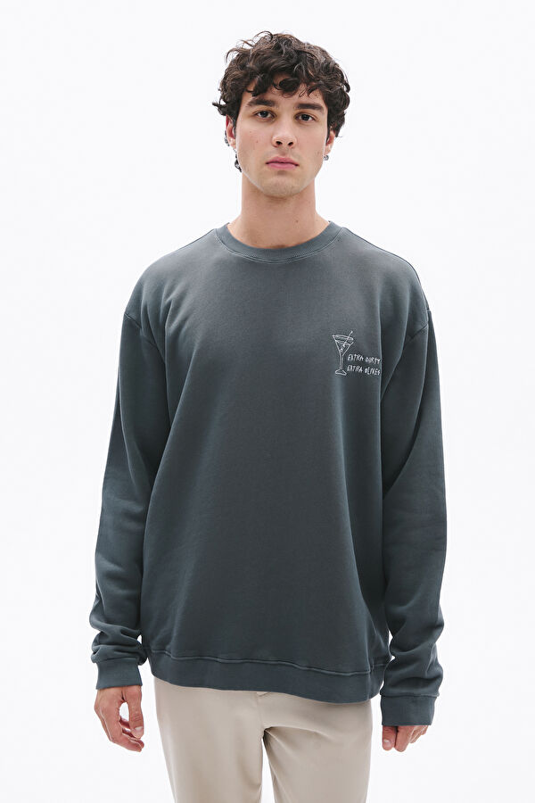 Gri Erkek Sweatshirt