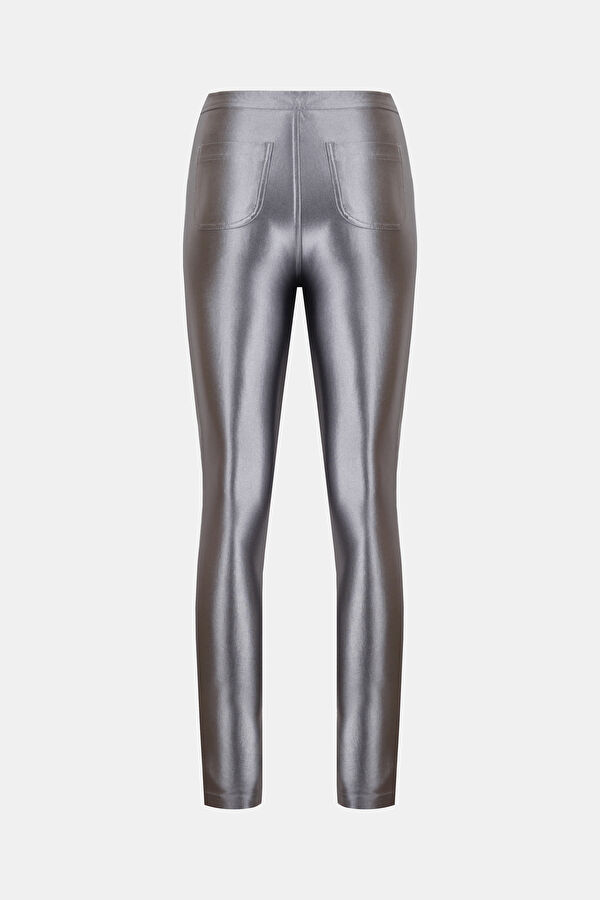 Gümüş Skinny Kadın Pantolon 2