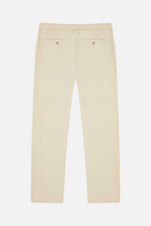 Beige Straight Leg Men's Trousers 2
