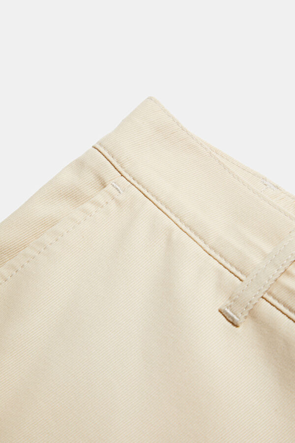 Beige Straight Leg Men's Trousers 4