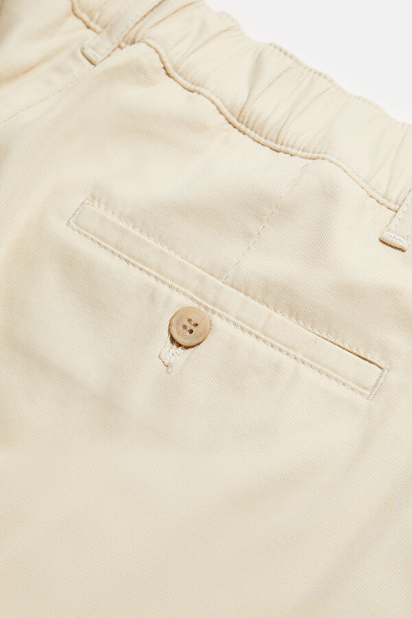 Beige Straight Leg Men's Trousers 5