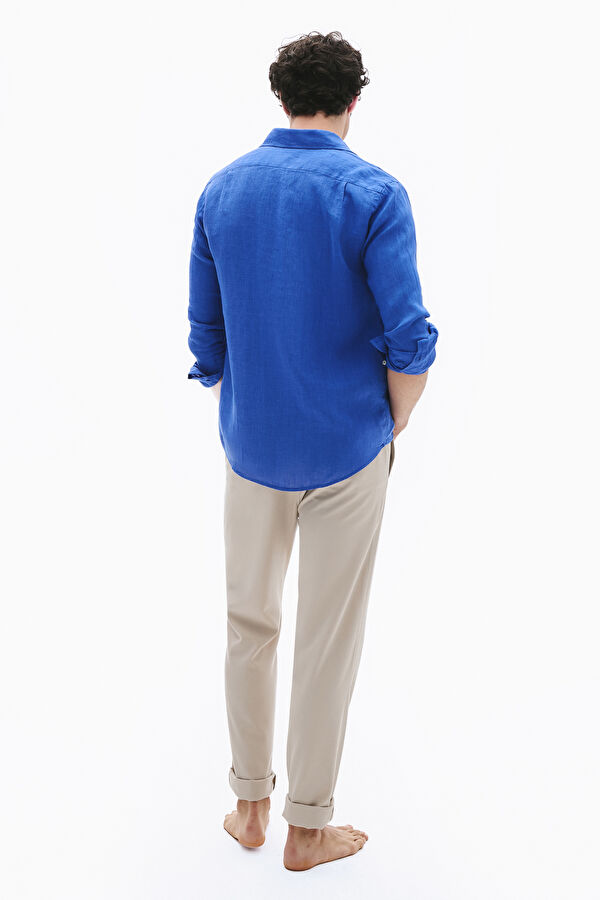 Beige Lyocell Men's Trousers 2