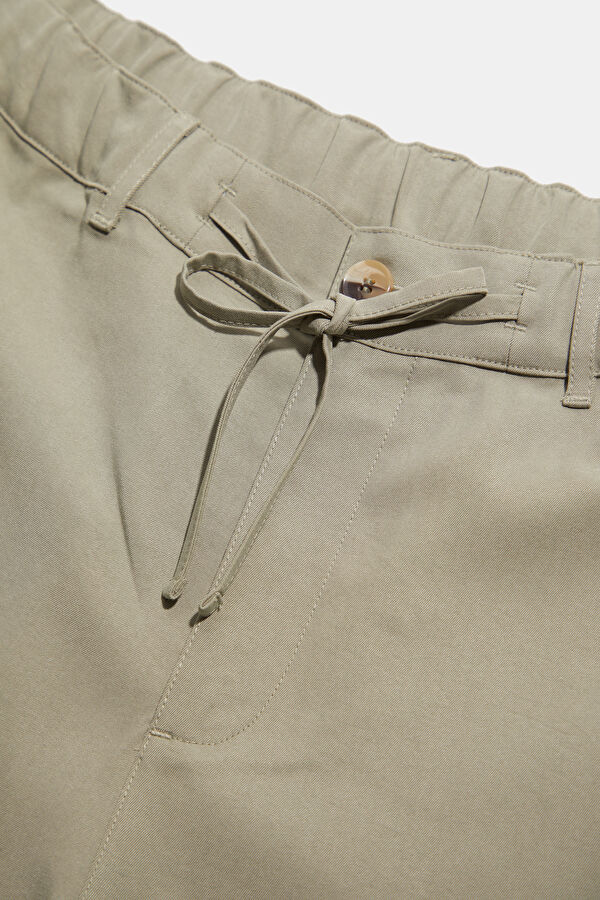 Khaki Lyocell Men's Trousers 5