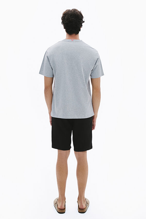 Navy Blue Cotton Elastane Men's Shorts 2