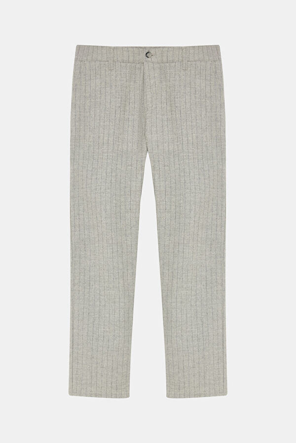 Grey Melange Straight Leg Men's Trousers