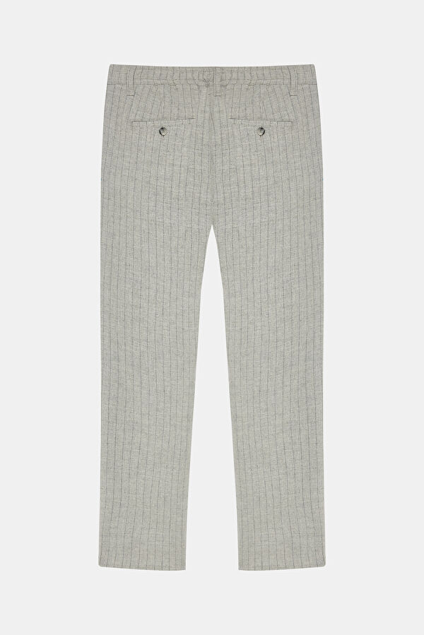 Grey Melange Straight Leg Men's Trousers 2