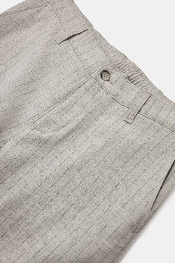 Grey Melange Straight Leg Men's Trousers 3