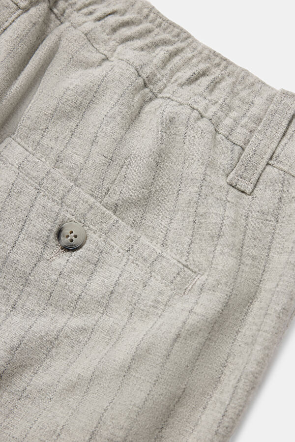 Grey Melange Straight Leg Men's Trousers 4