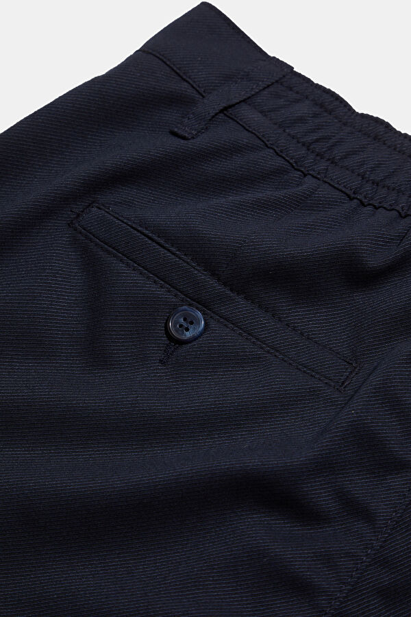 Navy Blue Straight Leg Men's Trousers 4