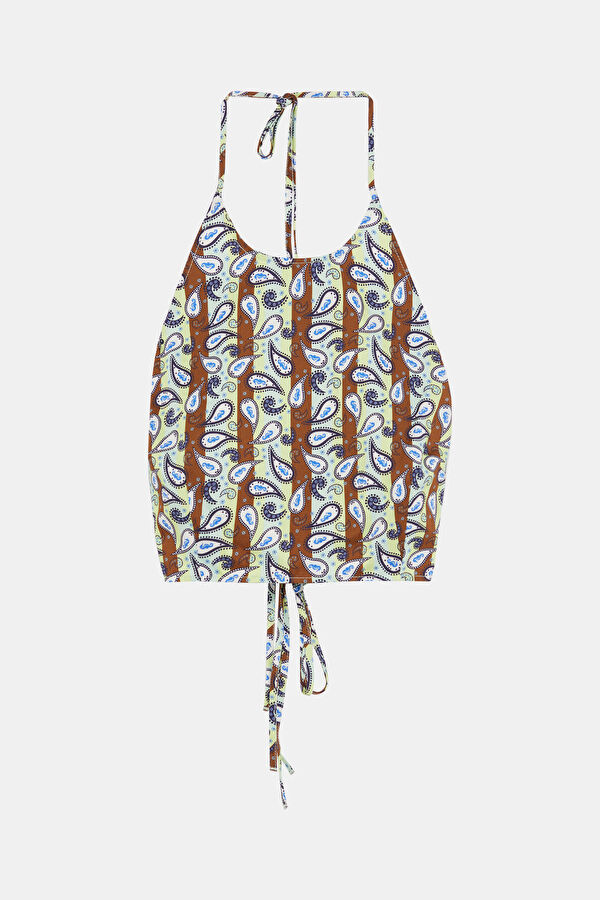 Colorful Patterned Sleeveless Women's Blouse