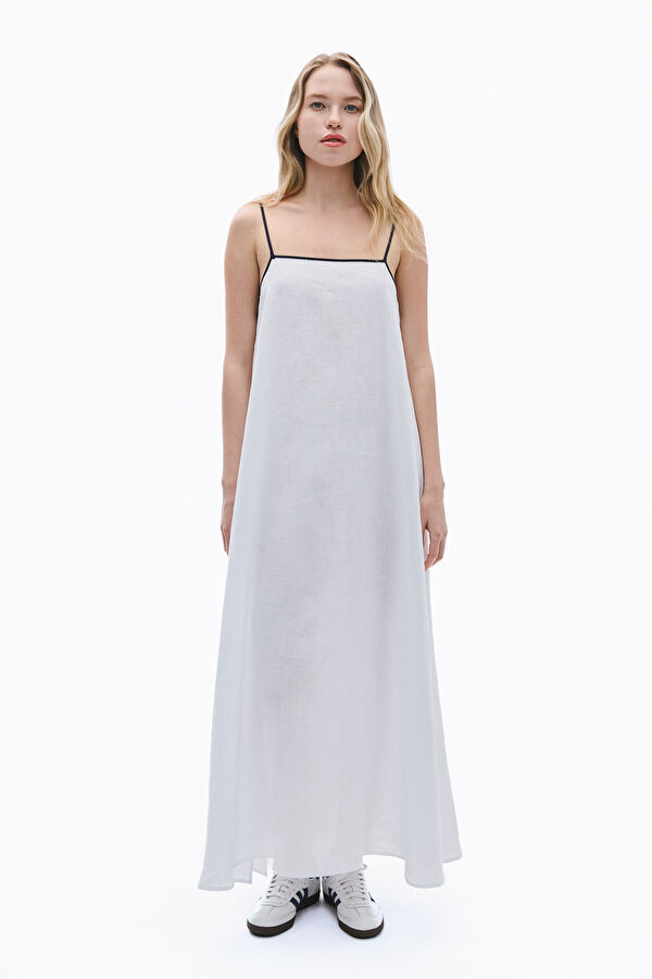 White Linen Women's Dress