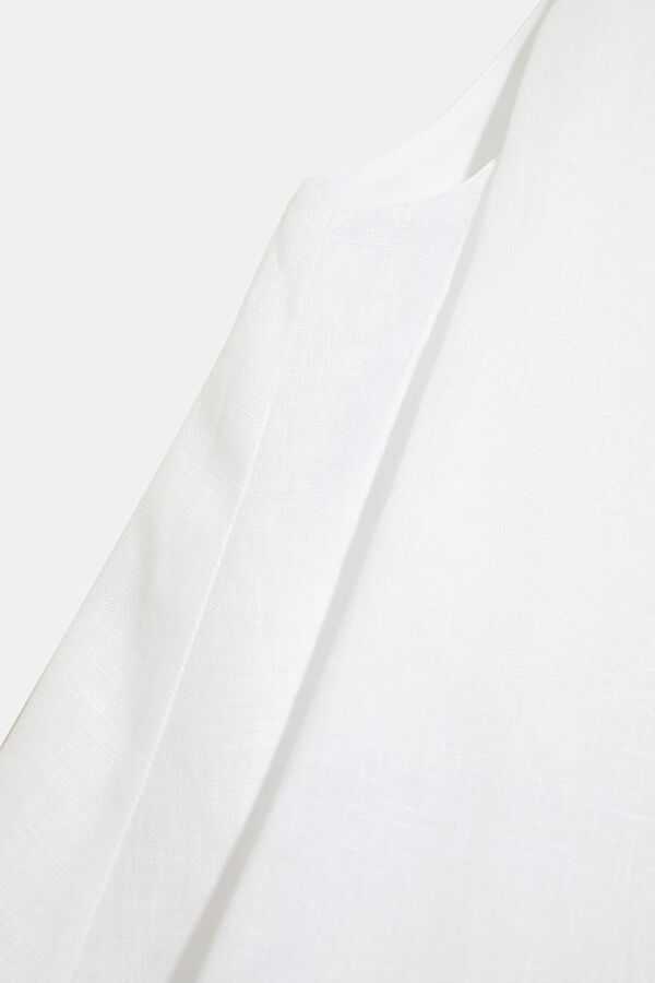 White Short Linen Women's Dress 6