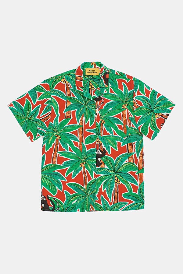 Relax Fit Green Patterned Kids Shirt