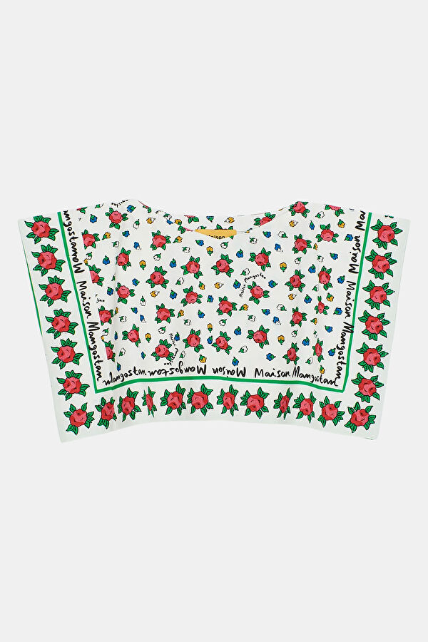 White Patterned Sleeveless Kids' Blouse