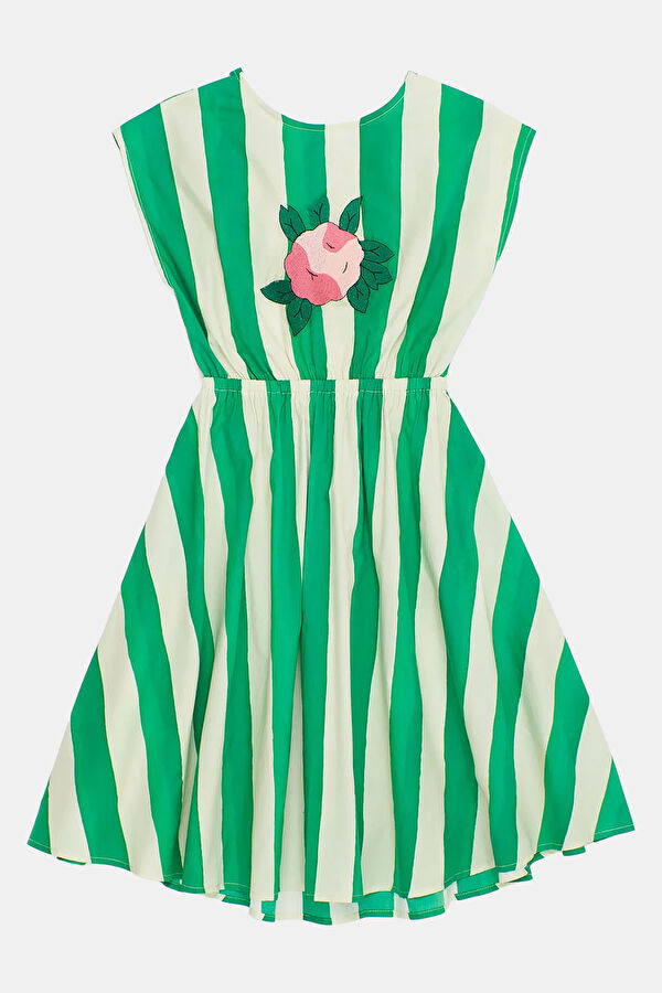 Green Patterned Mini Kids' Dress