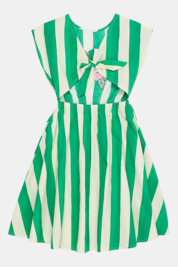 Green Patterned Mini Kids' Dress 2