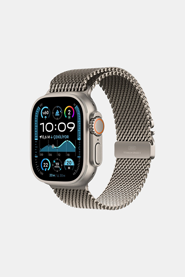 Watch Ultra 2 GPS + Cellular 49mm Natürel Titanyum Kasa Natural Titanium Milano Loop - M MX5R3TU/A