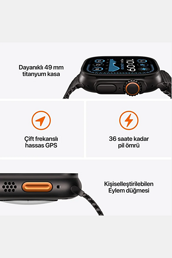 Watch Ultra 2 GPS + Cellular 49mm Natürel Titanyum Kasa Natural Titanium Milano Loop - M MX5R3TU/A 3