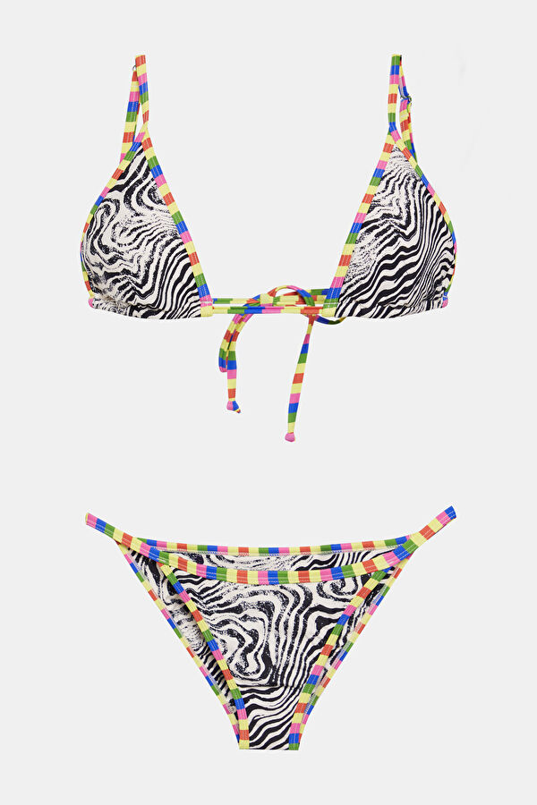 Siyah Desenli Kadın Bikini 4