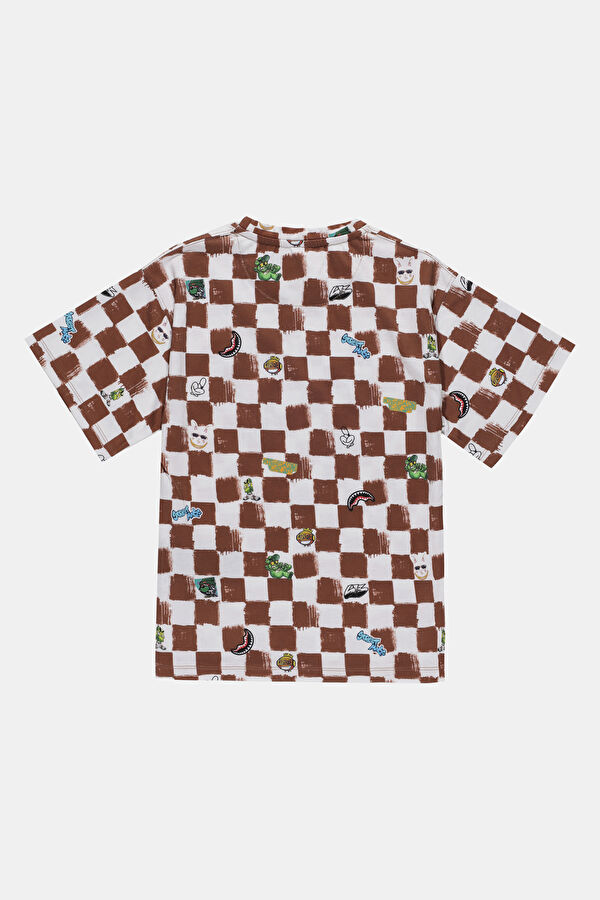 Multicolored Crew Neck Patterned Kids' T-Shirt 2