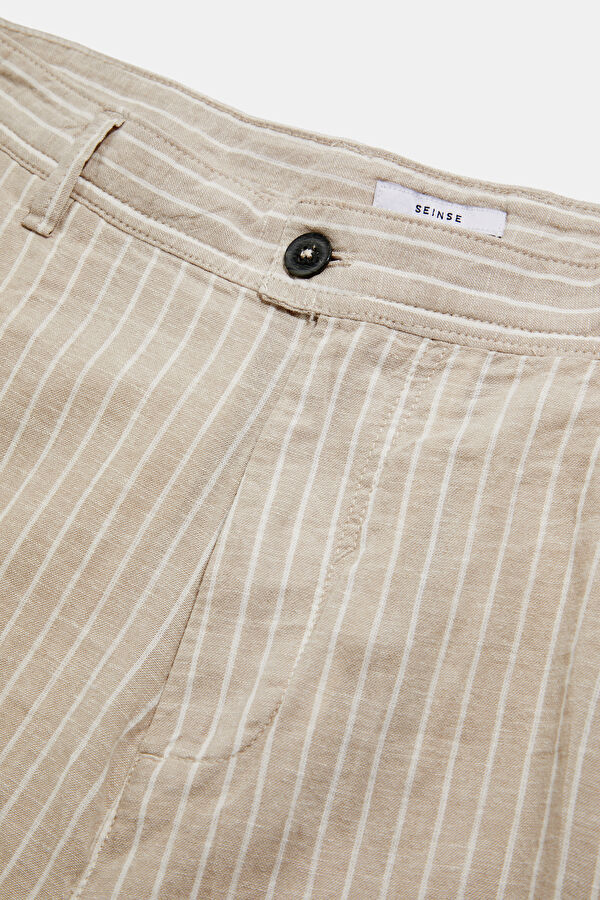 Beige Linen Cotton Men's Shorts 3